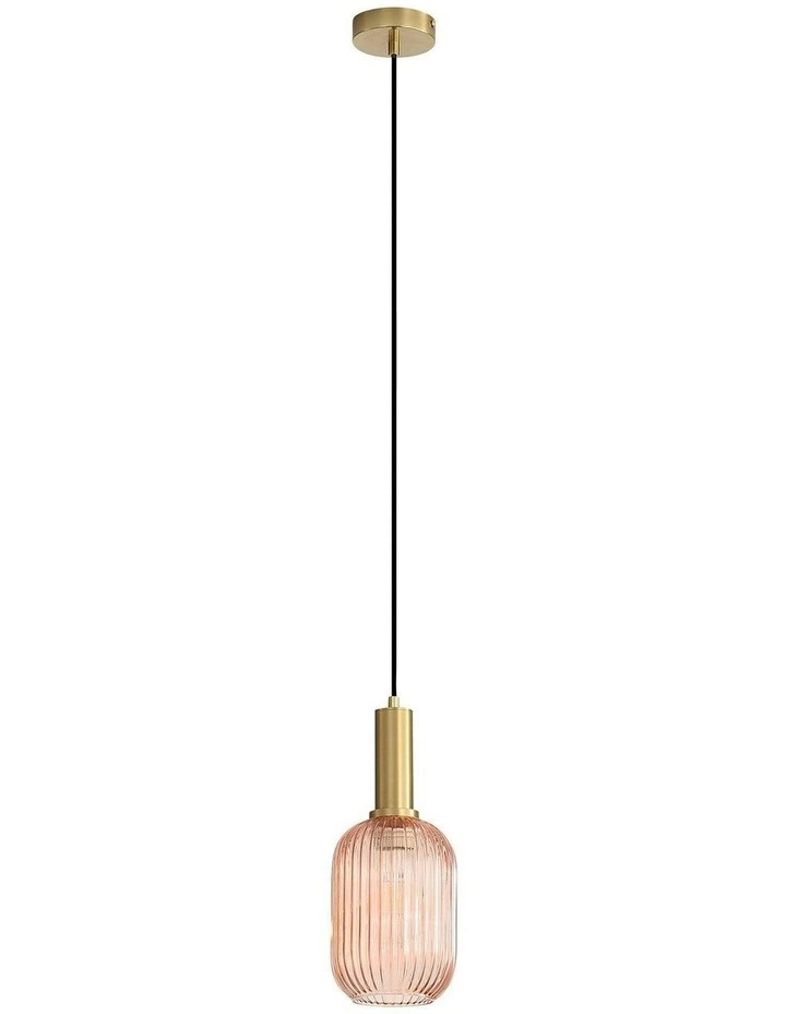 Luxe Ribbed Glass Pendant Light 13cm in Rust image 3