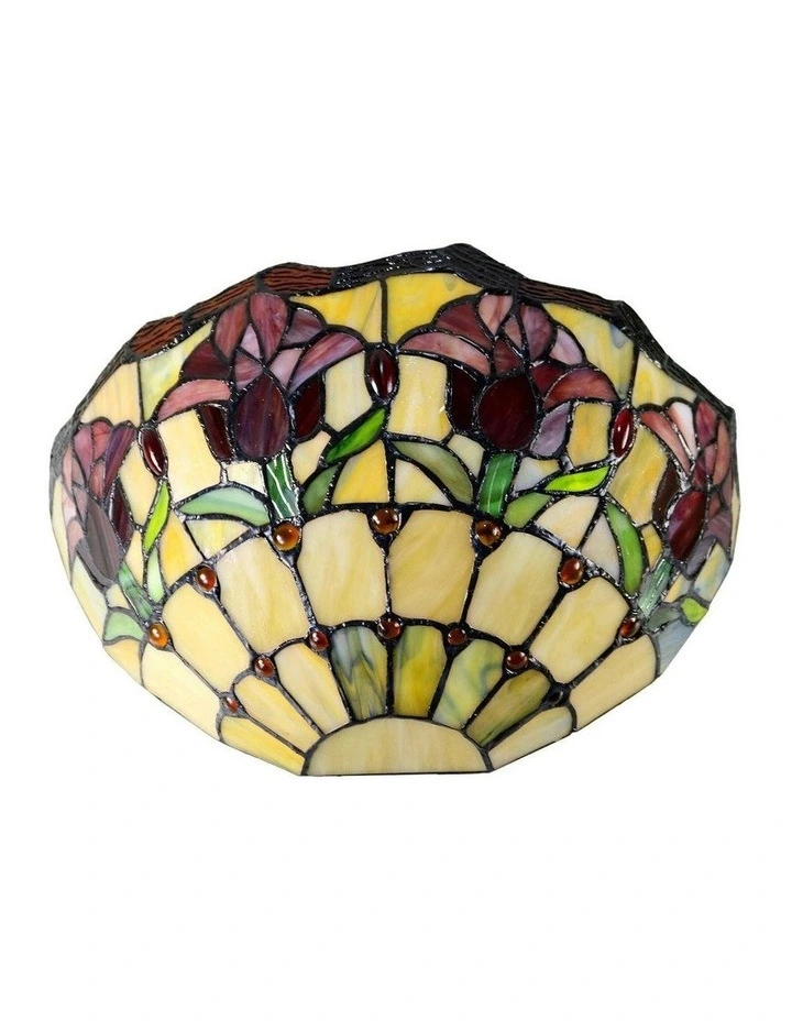 Red Tulip Tiffany Wall Light in Multi image 2