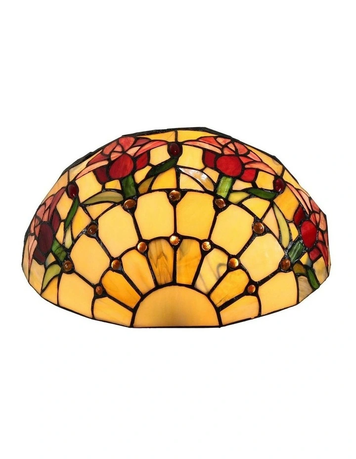 Red Tulip Tiffany Wall Light in Multi image 4