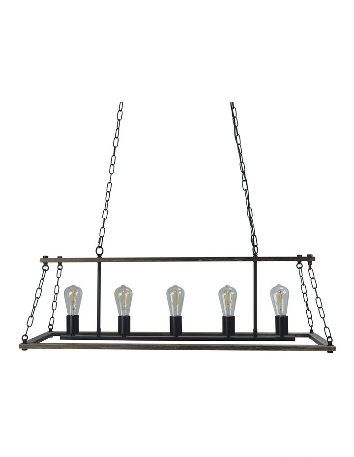 Island 5 Lits Pendant Light in Black image 1