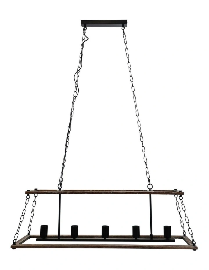 Island 5 Lits Pendant Light in Black image 5
