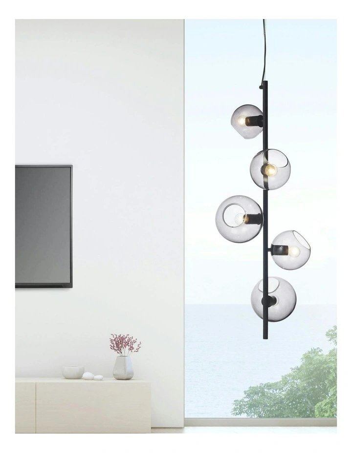 Sinus Designer Glass Pendant Light in Clear image 2