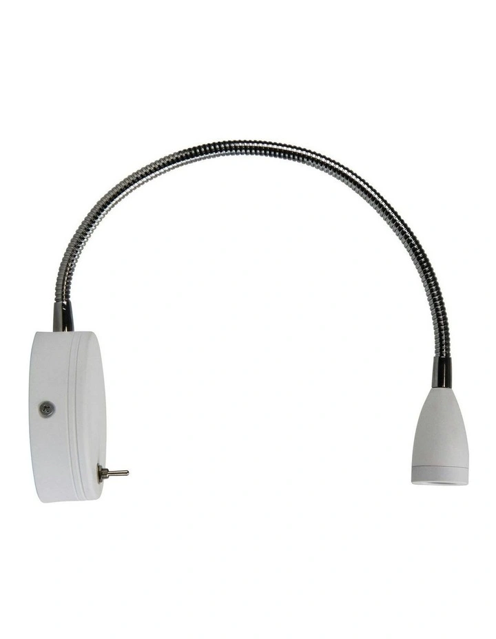 Flexi 3w Led Switched Flexible Wall Light in White image 2
