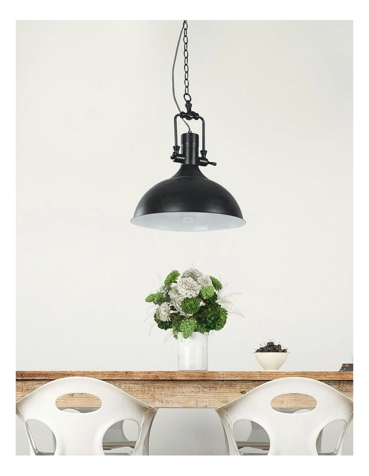 Cottage Single Pendant Light in Black image 2