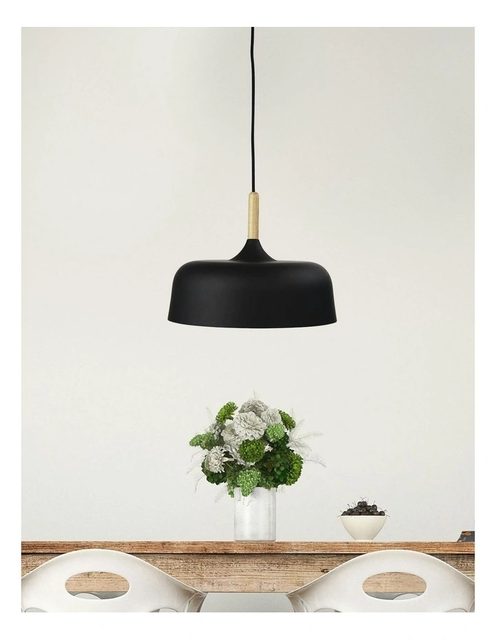Malt Modern Pendant Light 32cm in Black image 2