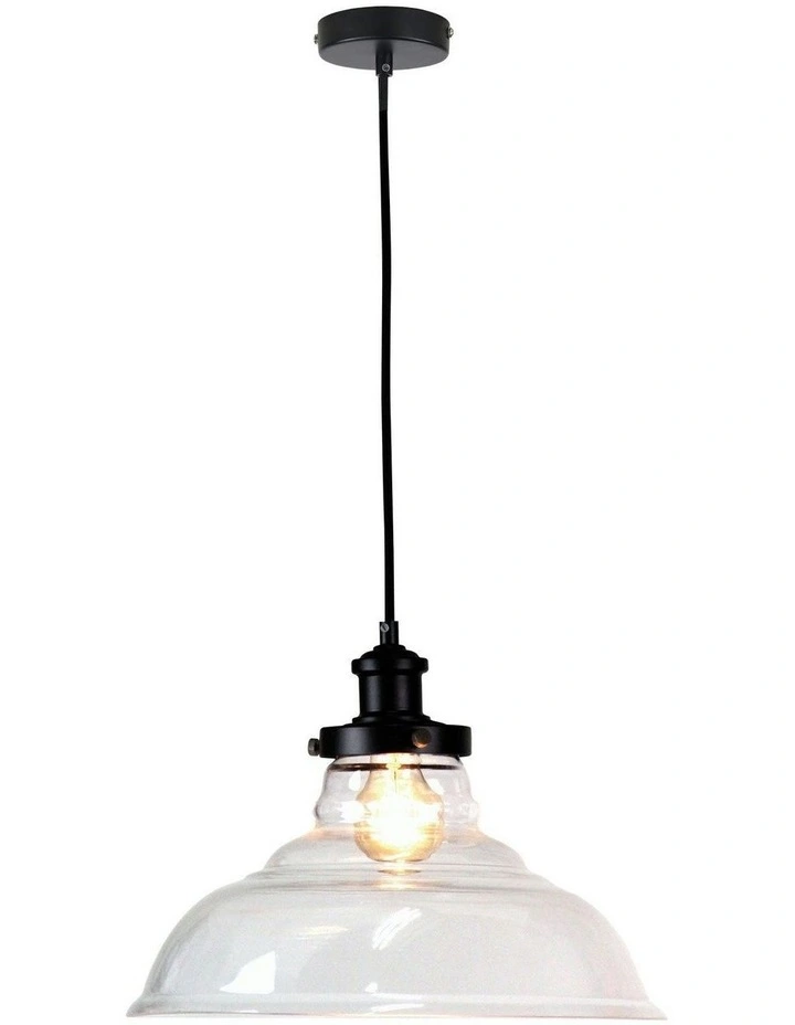Toledo Classic Glass Pendant Light in Black image 1