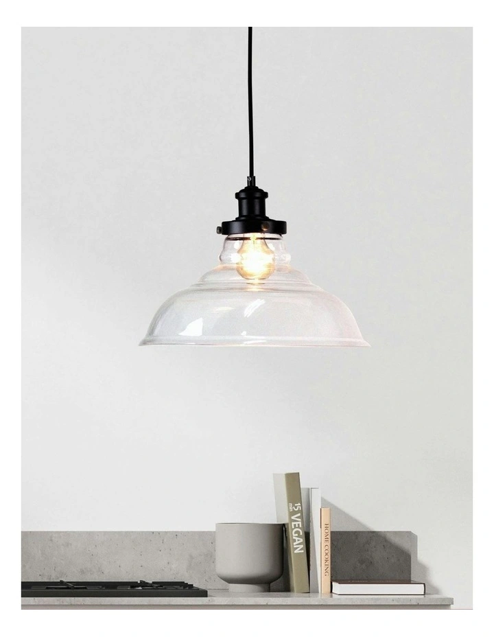 Toledo Classic Glass Pendant Light in Black image 2