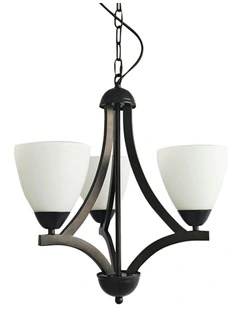 Roxby Traditional Metal Pendant Light 3x in Black