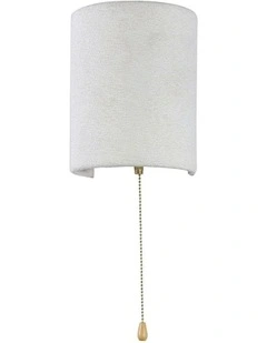Teevan Pull Cord Wall Light in White