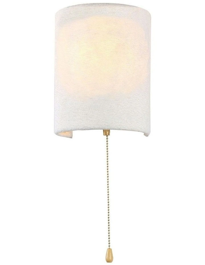 Teevan Pull Cord Wall Light in White image 2