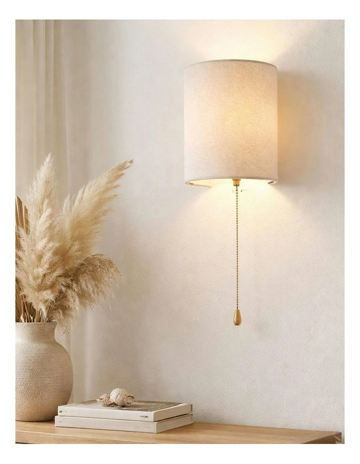 Teevan Pull Cord Wall Light in White image 4