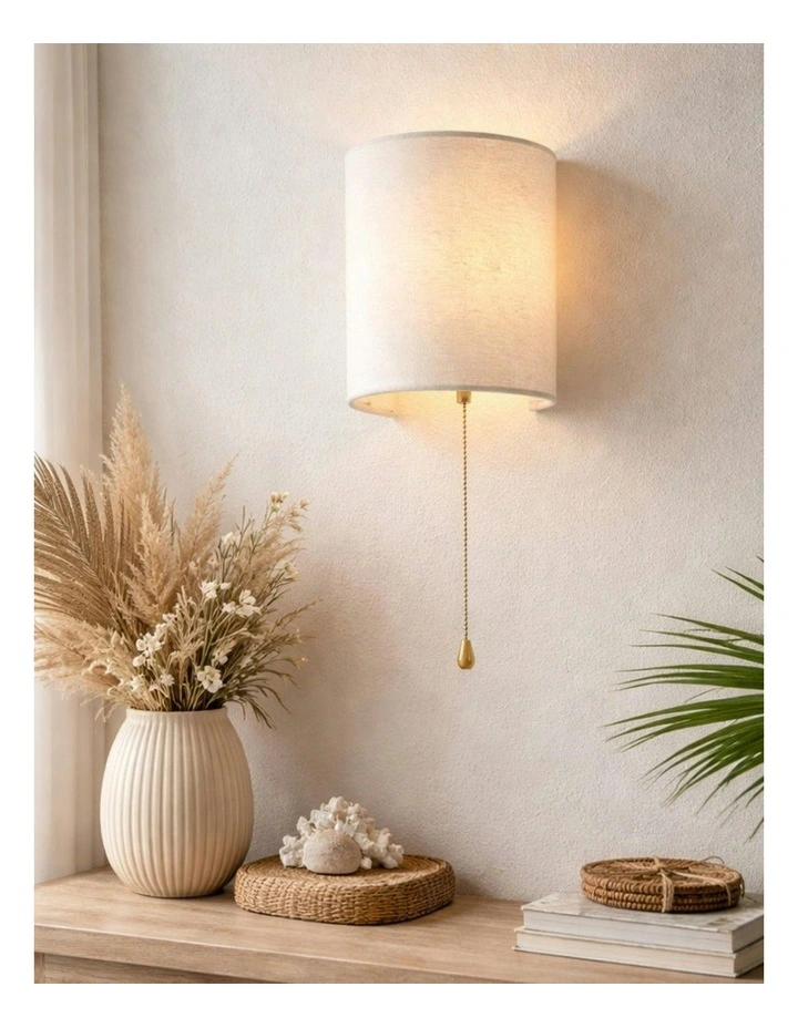 Teevan Pull Cord Wall Light in White image 6