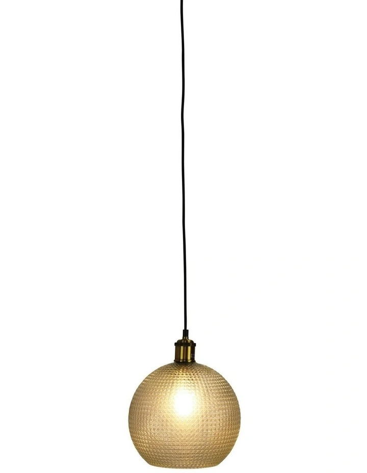 Raffy Glass Pendant Light in Antique Brass image 2