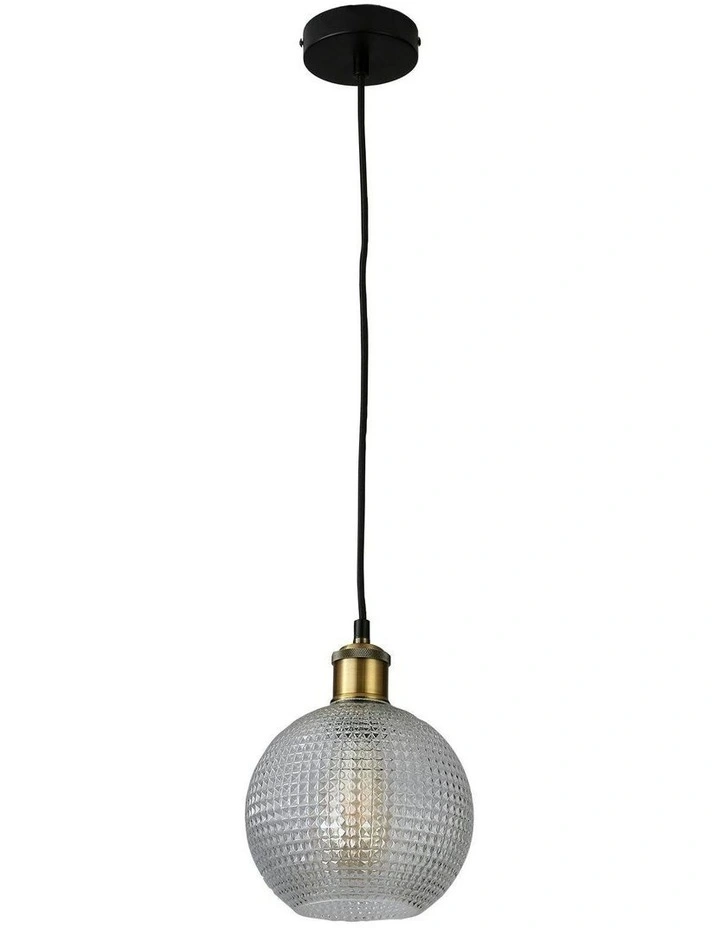 Raffy Glass Pendant Light in Antique Brass image 4