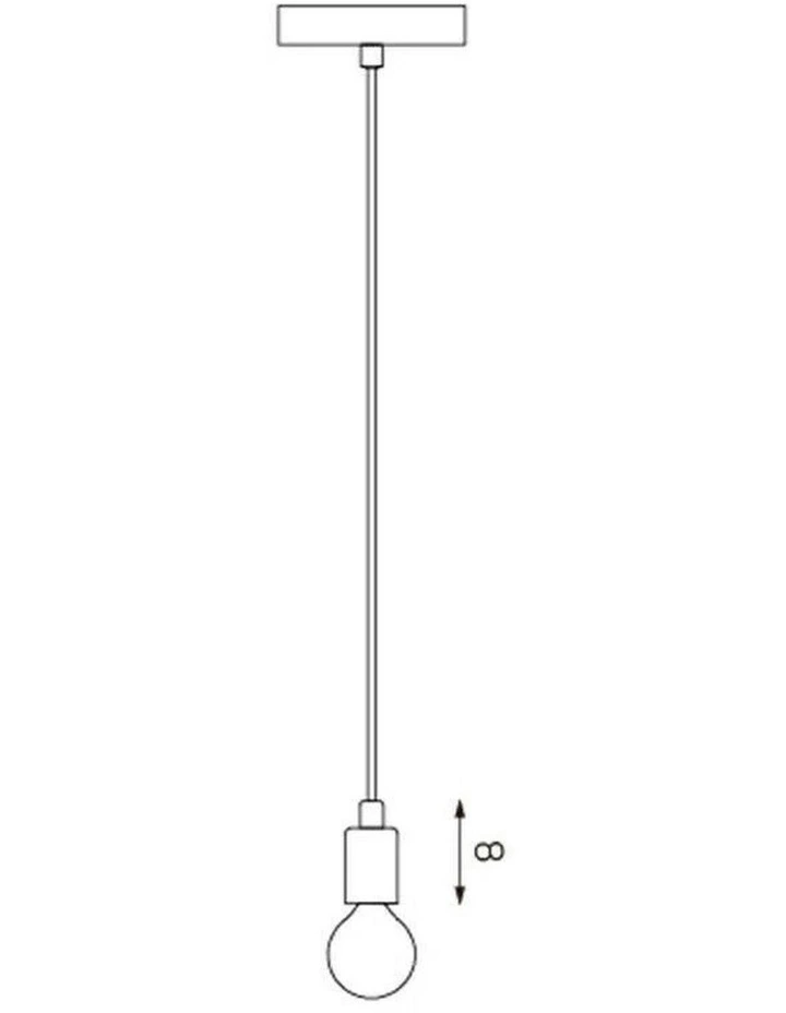 Chrome Ceiling Pendant Lamp Light With Fabric Cable in Red image 2