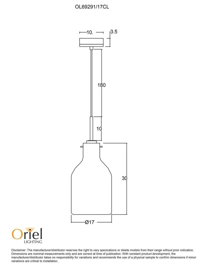 Holbeck Scandinavian Glass Pendant Light 17cm in Silver image 3