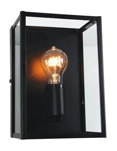 Eaton Wall Light With Clear Glass in Black