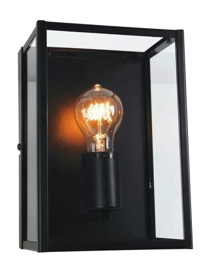 Eaton Wall Light With Clear Glass in Black image 1