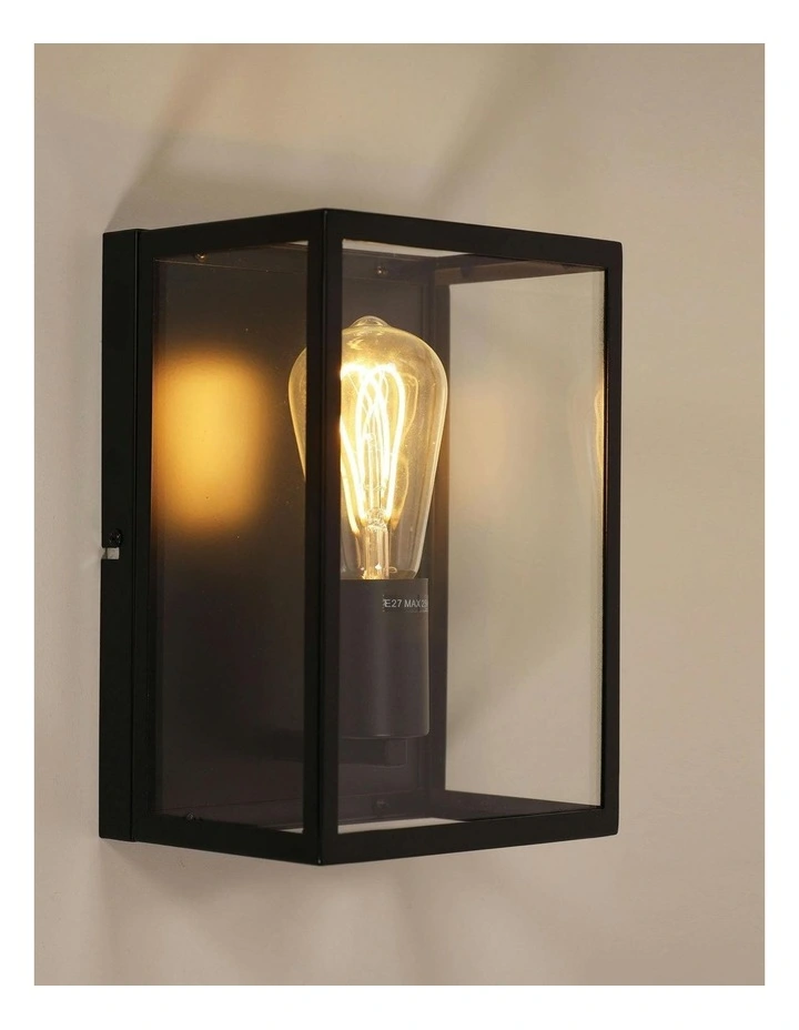 Eaton Wall Light With Clear Glass in Black image 3