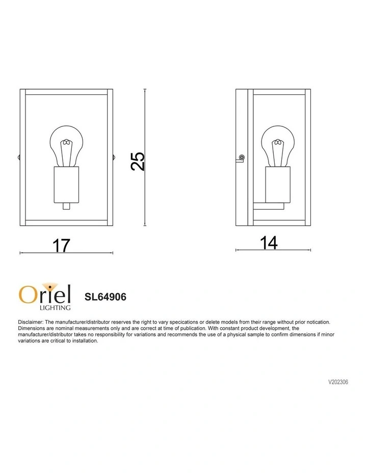 Eaton Wall Light With Clear Glass in Black image 5