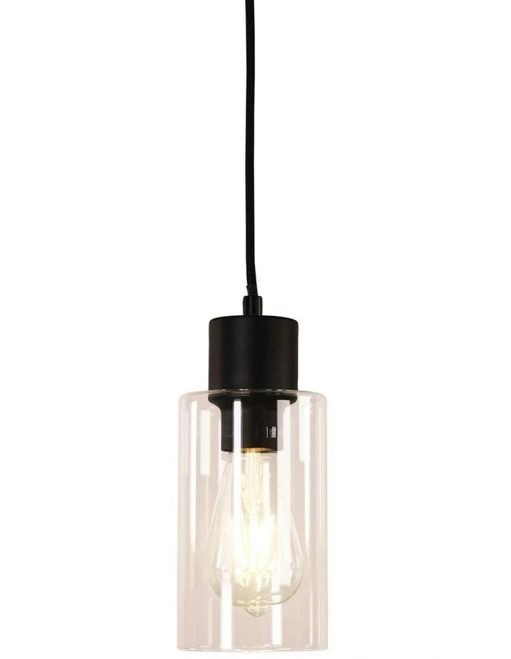 Lisa Cylindrical Pendant Light in Black image 2