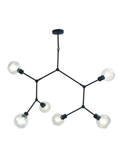 Padua Contemporary Glass Pendant Light in Matt Black