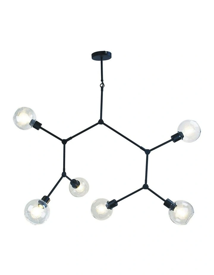 Padua Contemporary Glass Pendant Light in Matt Black image 1