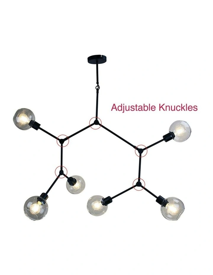 Padua Contemporary Glass Pendant Light in Matt Black image 2