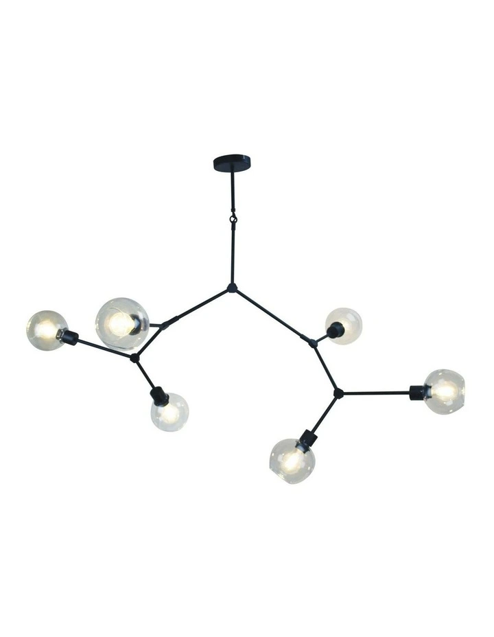 Padua Contemporary Glass Pendant Light in Matt Black image 3