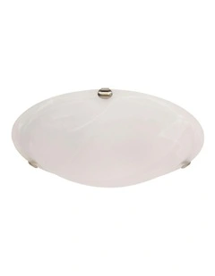 Remo Clips Alabaster Oyster Ceiling Light 40cm in Brushed Chrome