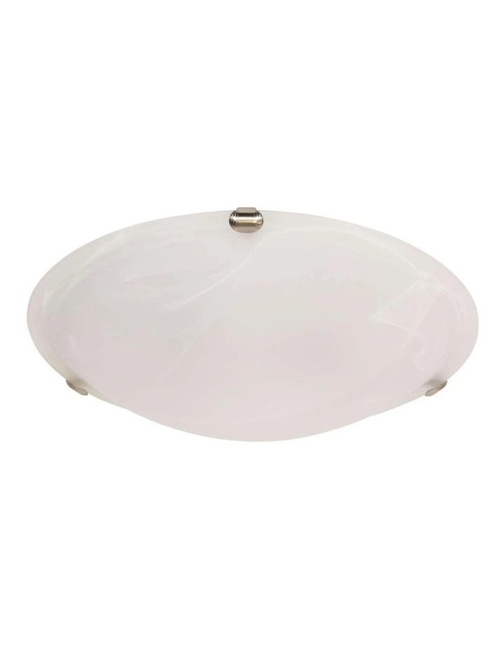 Remo Clips Alabaster Oyster Ceiling Light 40cm in Brushed Chrome image 1