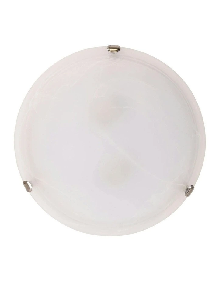 Remo Clips Alabaster Oyster Ceiling Light 40cm in Brushed Chrome image 2
