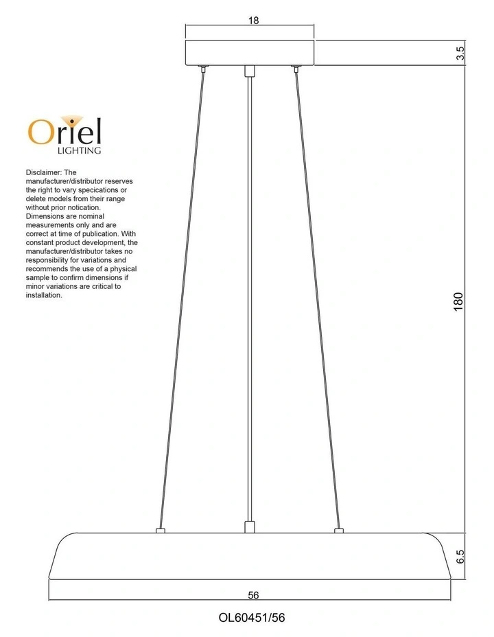 Madison Dimmable LED Pendant Light 56cm in White image 5