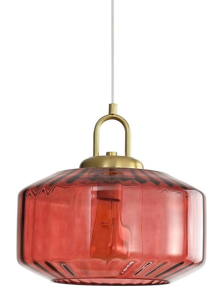 Clarise Geometric Glass Pendant Light in Rose image 2