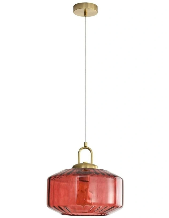 Clarise Geometric Glass Pendant Light in Rose image 4