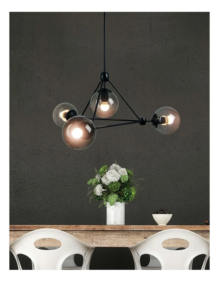 Lunar Space-Station Inspired Pendant Light in Black image 2