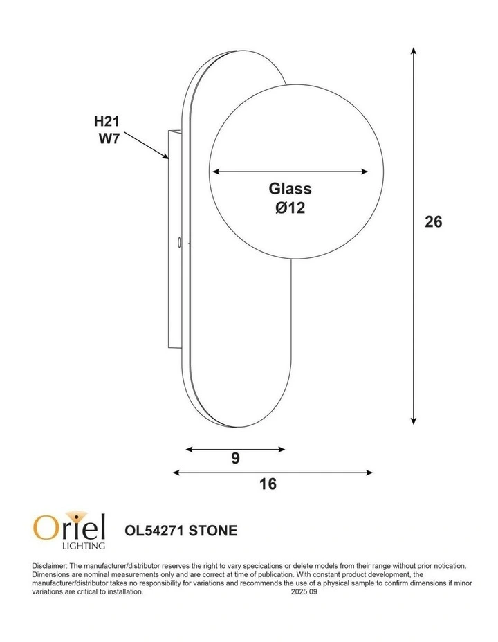 Ping G9 Decorative Glass Wall Light in Beige image 2