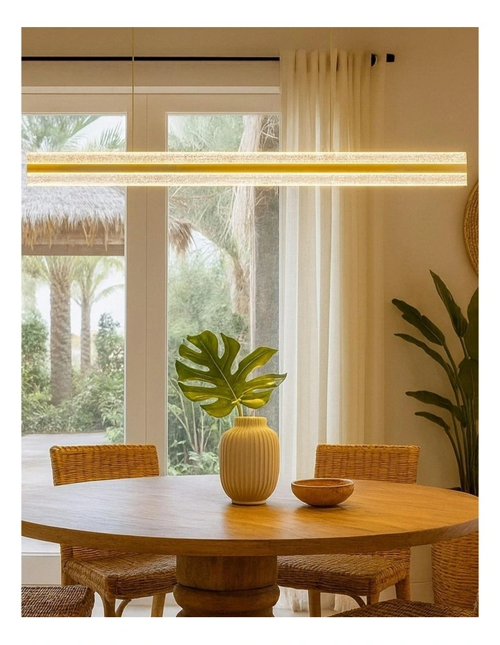 Apex Inbuilt LED CCT Linear Pendant Light in Gold image 3