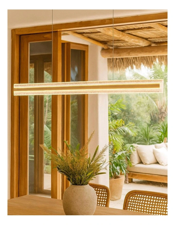 Apex Inbuilt LED CCT Linear Pendant Light in Gold image 5
