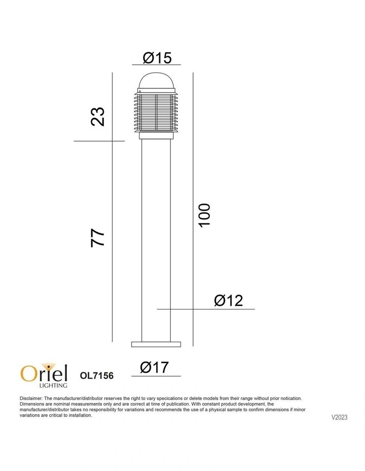 Velika Surface Mounted Outdoor Bollard in Black image 3