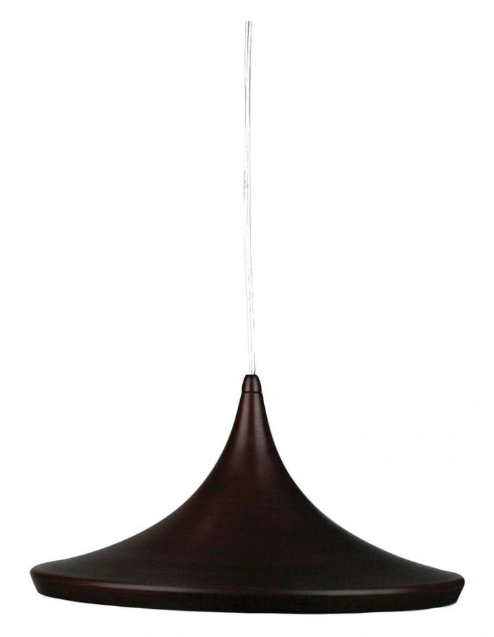 Chino 2 Beat Shade Wide Pendant Light in Bronze image 1