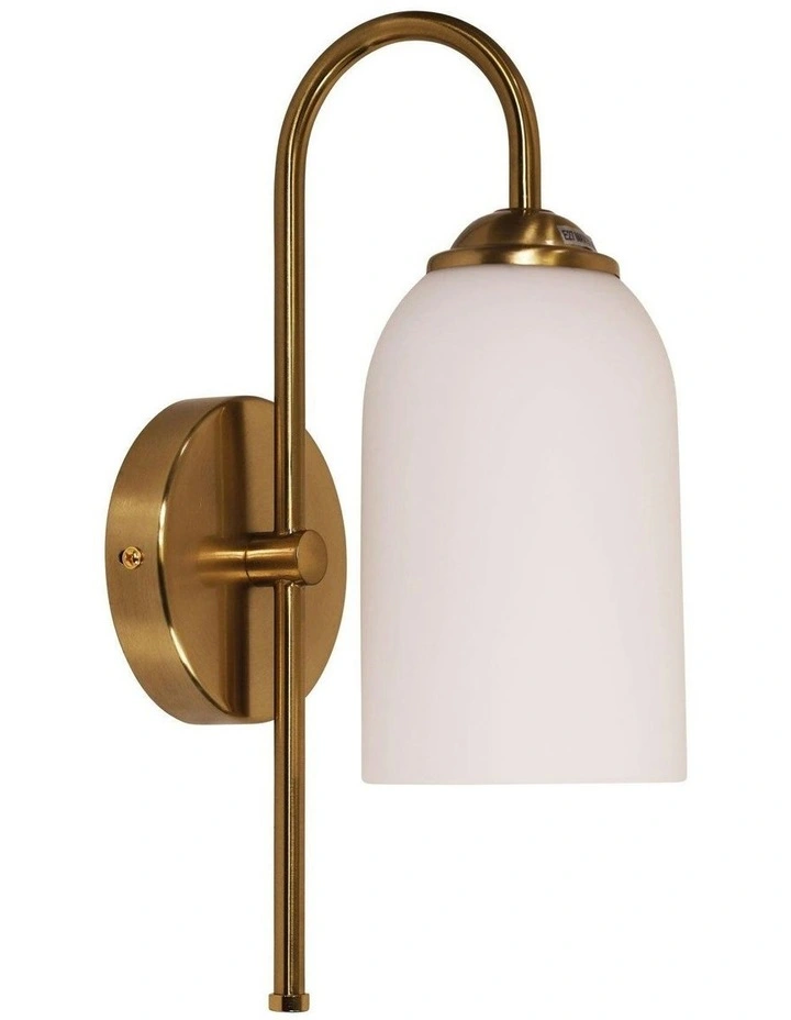 Arlington Glass Wall Light in Satin Brass image 2