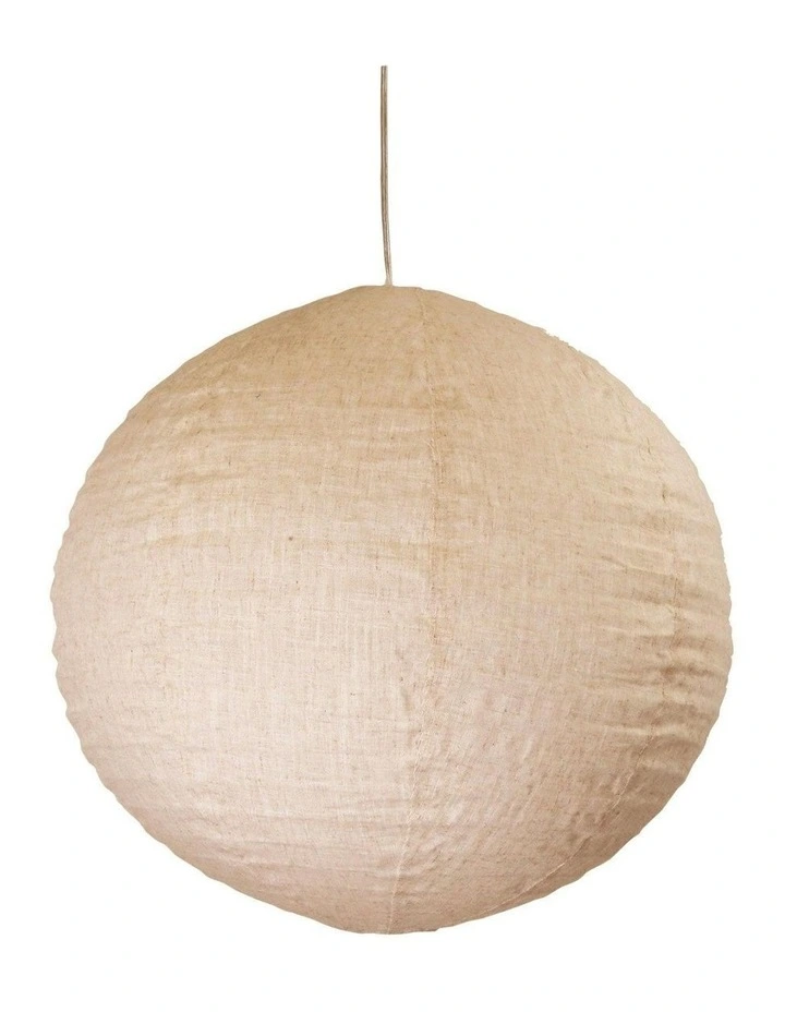 Kanto Round Flax Linen Shade Light 60cm in Cream image 3
