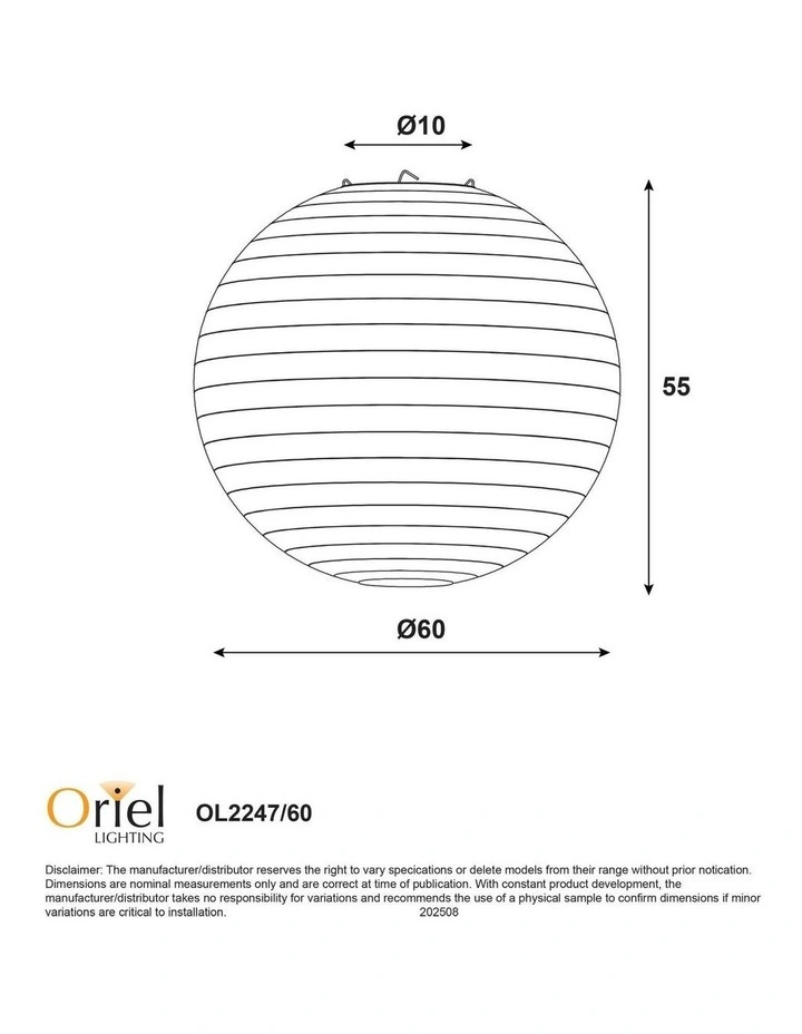 Kanto Round Flax Linen Shade Light 60cm in Cream image 5