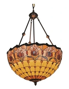 Tulip Tiffany Large Pendant Light in Multi