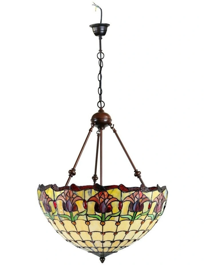 Tulip Tiffany Large Pendant Light in Multi image 2