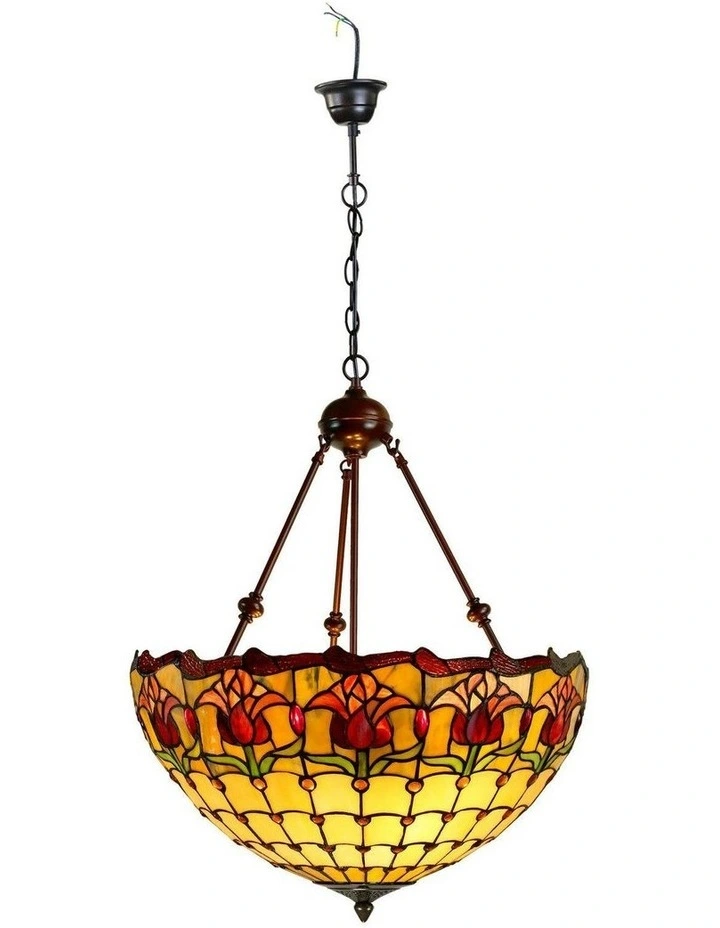 Tulip Tiffany Large Pendant Light in Multi image 4