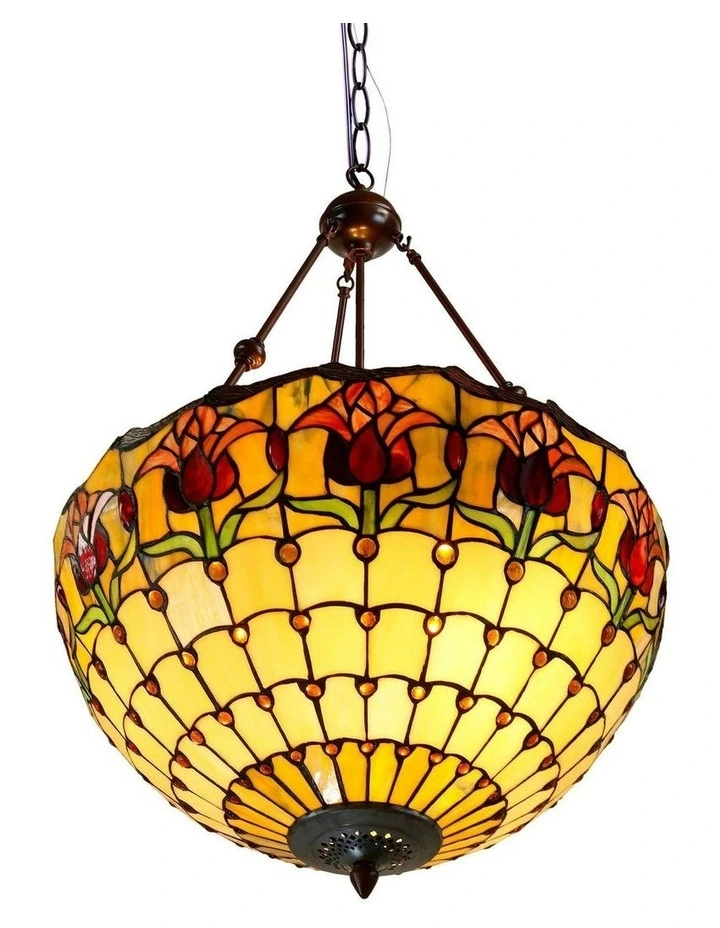 Tulip Tiffany Large Pendant Light in Multi image 5