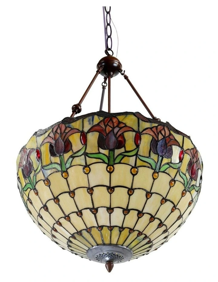 Tulip Tiffany Large Pendant Light in Multi image 6