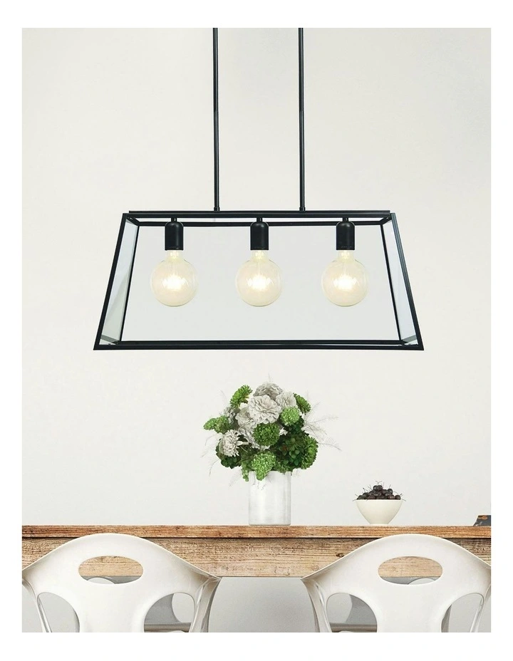 Eaton 70cm 3 Light Pendant Light in Black image 2